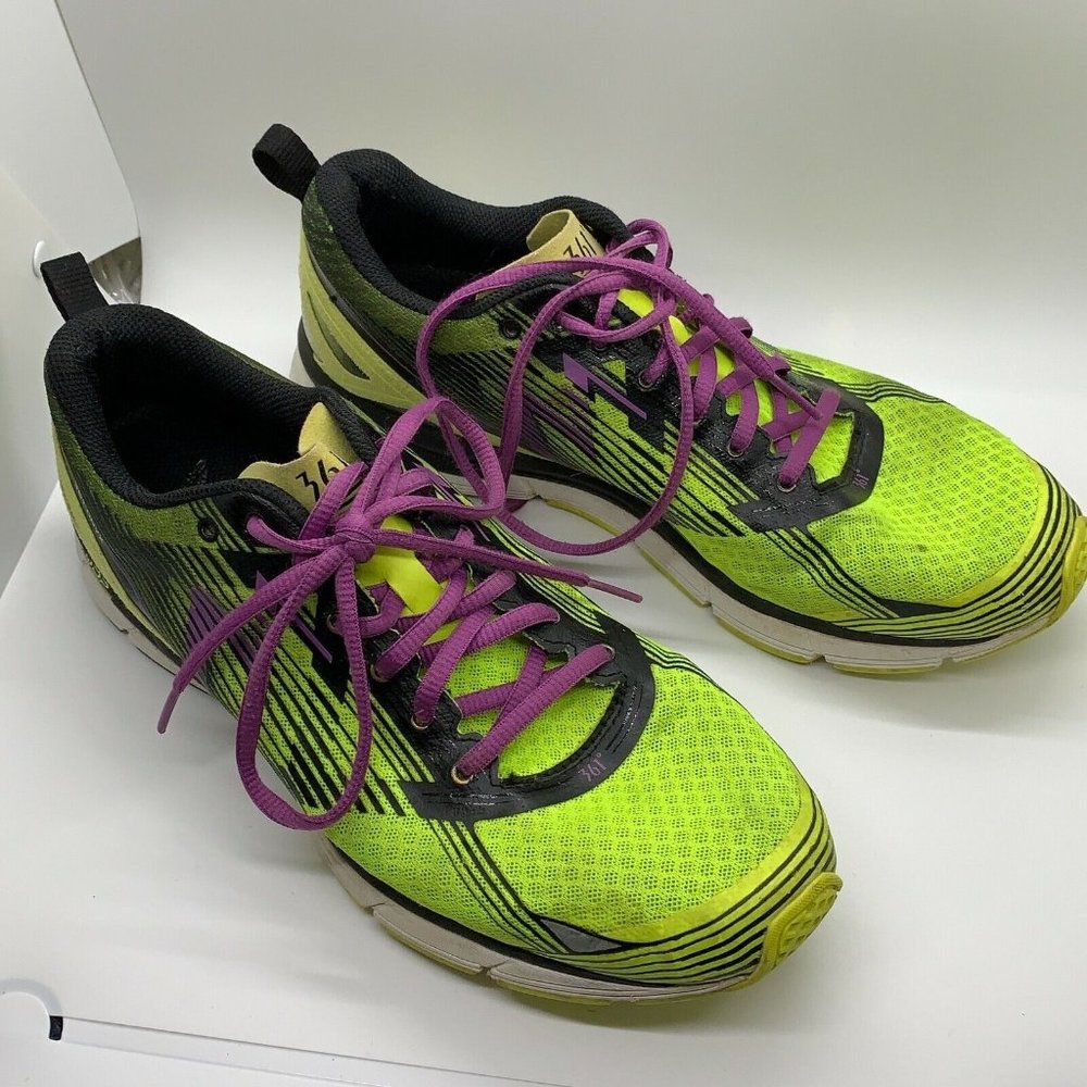 361 Degrees Womens Onyx QDP Green Mesh Lace Up Low Top Running Shoes Size 9.5